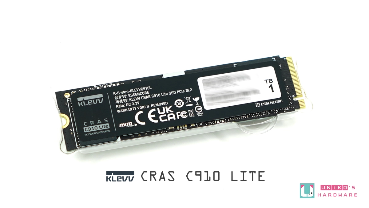 KLEVV CRAS C910 LITE M.2 NVMe PCIe Gen4x4 SSD 評測開箱